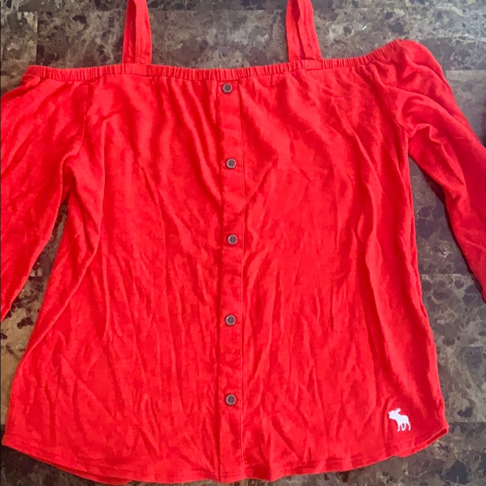 A bright red blouse.